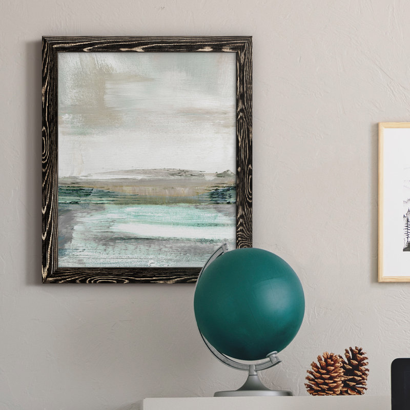 Summer Teal I - peinture sur toile encadrée, H 24 po x l 18 po x P 1,5 po, Noir