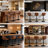 Double-Layer Upholstered Swivel Adjustable Height Bar Stool (Set of 3)-2069916368-2069916367