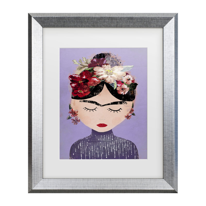 Art encadré Treechild Frida, H 19,5 po x l 23,5 po, Cadre argenté