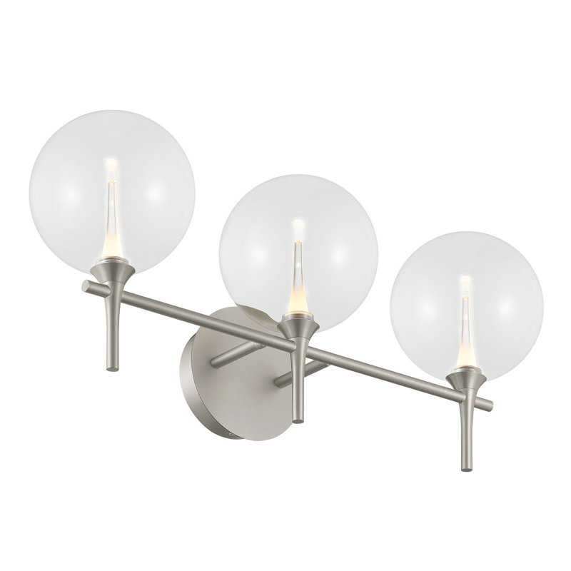 Meuble-lavabo Iissa, 3 l, verre, Clair, Nickel satiné
