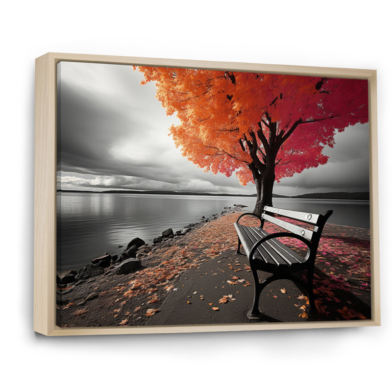 Impression sur toile Lake Lake, Cadre naturel flottant, H 34 po x l 44 po x P 1,5 po