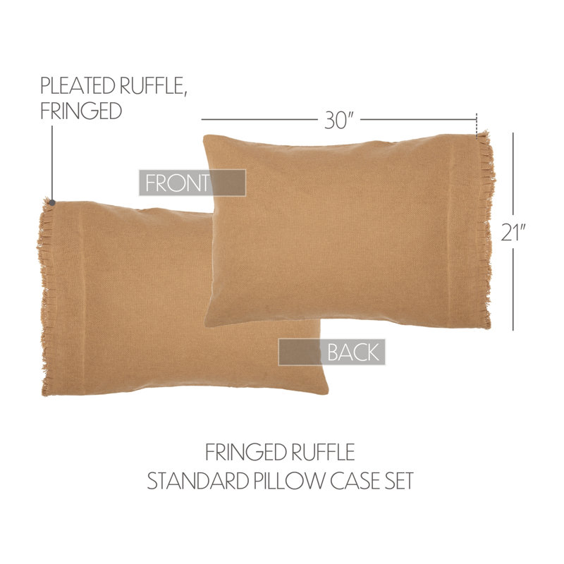 Burlap Natural 100% Cotton - Set of 2, Natural, Standard