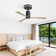 52 Inch Flush Mount Ceiling Fan with LED Light and Remote Control