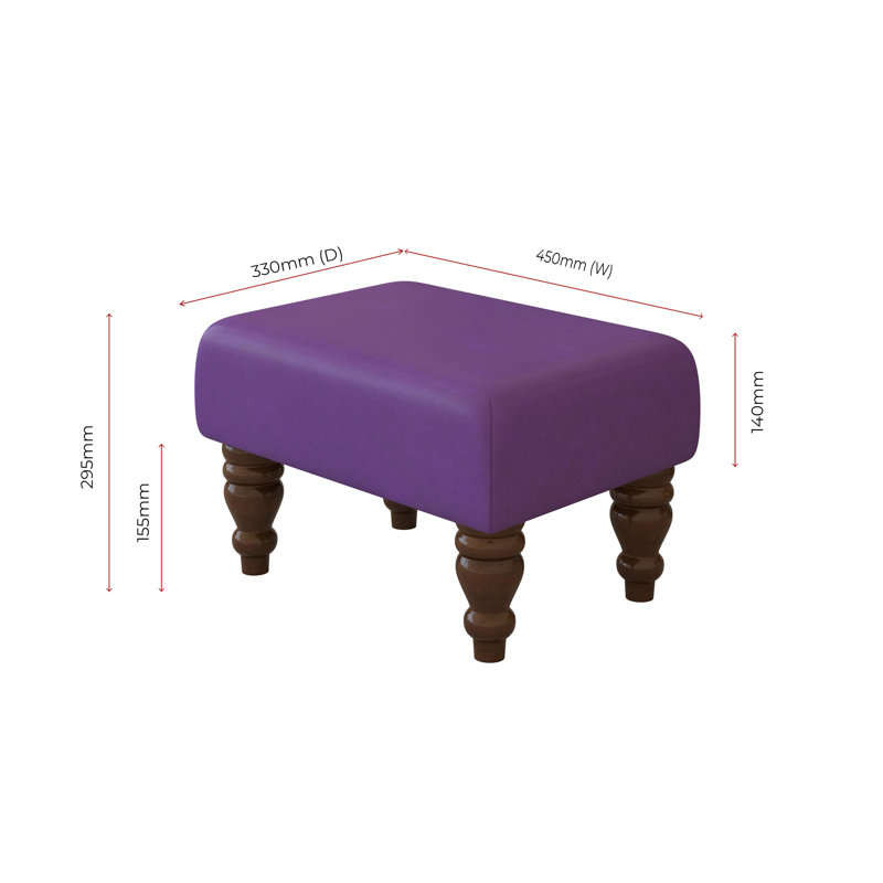 Acierno Mahogany Wood Turned Leg - Faux Leather, Brown, Blackcurrant Purple