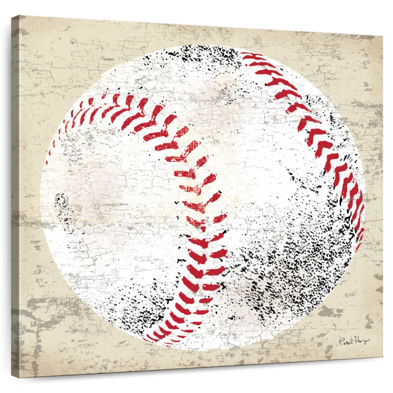 Une balle de baseball rétro, H 16 po x l 16 po