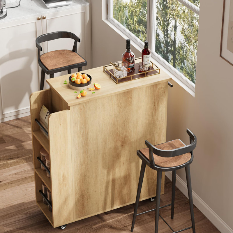 30 inch Yellow Mobile Kitchen Island Cart with Storage, 360° Rolling Wheels, Rolling Island with Drawers, Spice Rack & Black Handle, Versatile Serving Cart for Kitchen & Dining