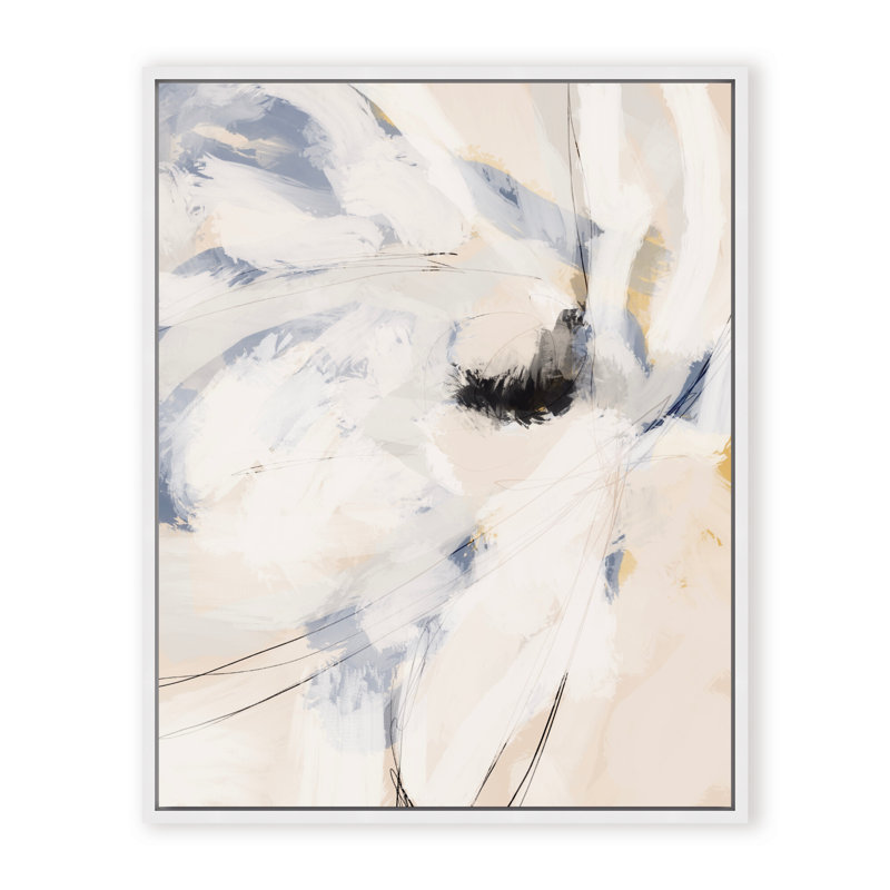 Nature Inspired Nomadic Blossom, 30" H x 24" W x 2.375" D, Framed Canvas, White