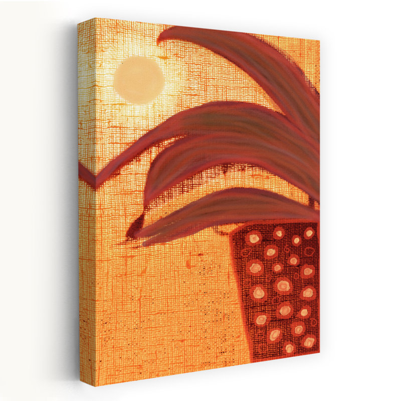Ensoleillé plante ensoleillée abstraite moderne plante grasse, impression d'art mural paysage, 60" H x 40" W