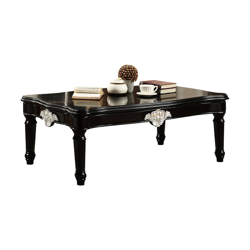 Table basse rectangulaire noire - fonctionnelle et polyvalente pour un usage domestique