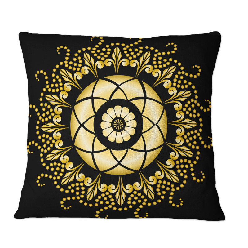 Coussin Vibrant Flower Mandala, 16 po x 16 po