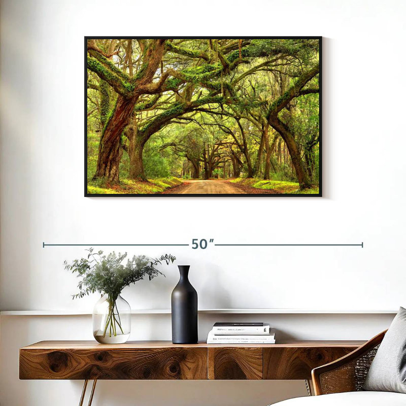 Charleston Oak Forest, Cadre flottant noir, 37 po x 25 po