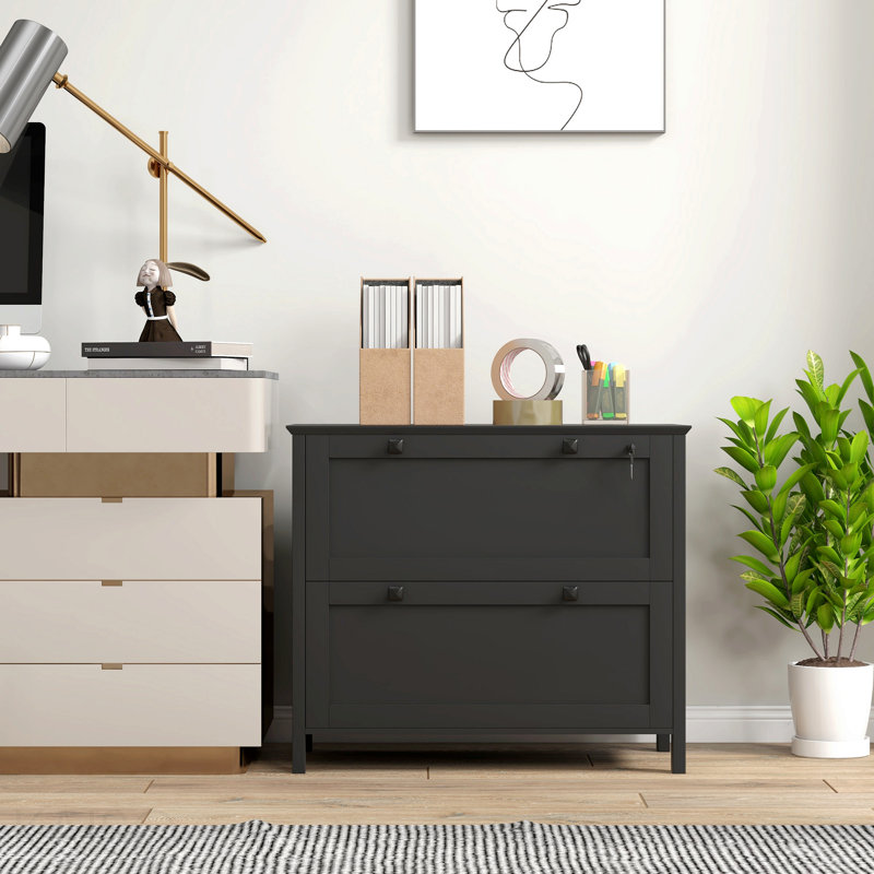 2-Drawer Lockable File Cabinet With Keys, Adjustable Hanging Bar For Letter A4 Legal Size Home Office Storage