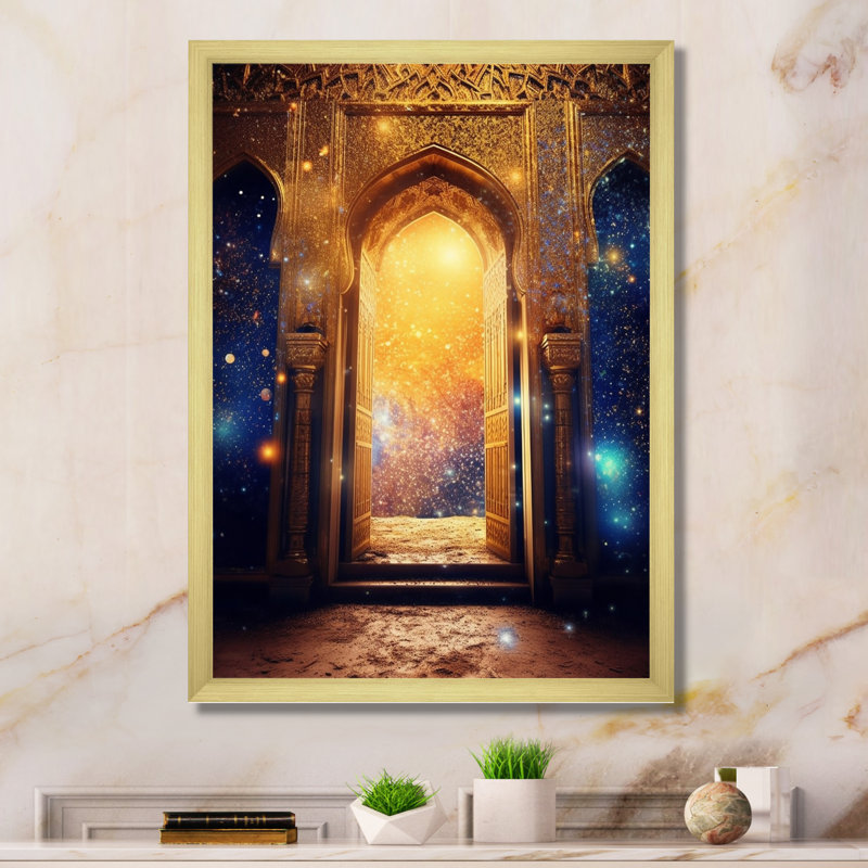 Golden Gate Bohemian Vibes - Décoration murale abstraite, H 32 po x l 24 po x P 1 po, Cadre doré à une seule photo