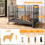 Meuble de 48 po en métal robuste avec roulettes verrouillables, cage intérieure pour chien avec plateau amovible et porte double, chenil pour chiens de grande / moyenne taille-936252854-933074098