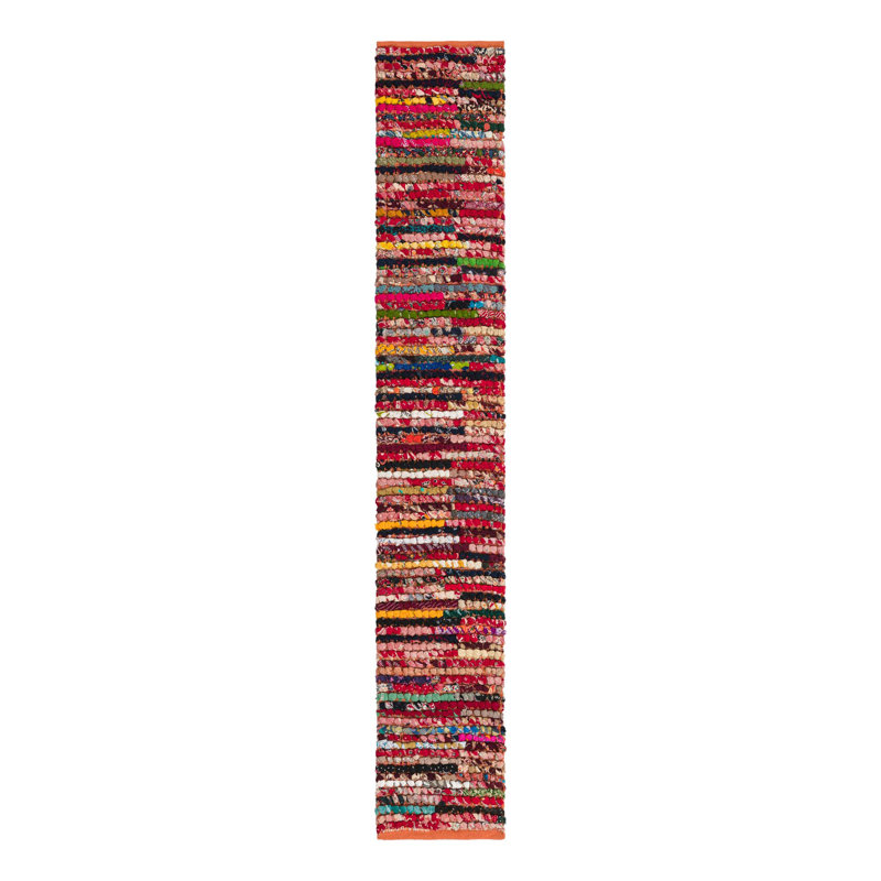 Tapis multicolore en coton tressé à la main Lilan, Chemin de table 1 pi 2 po x 6 pi 1 po