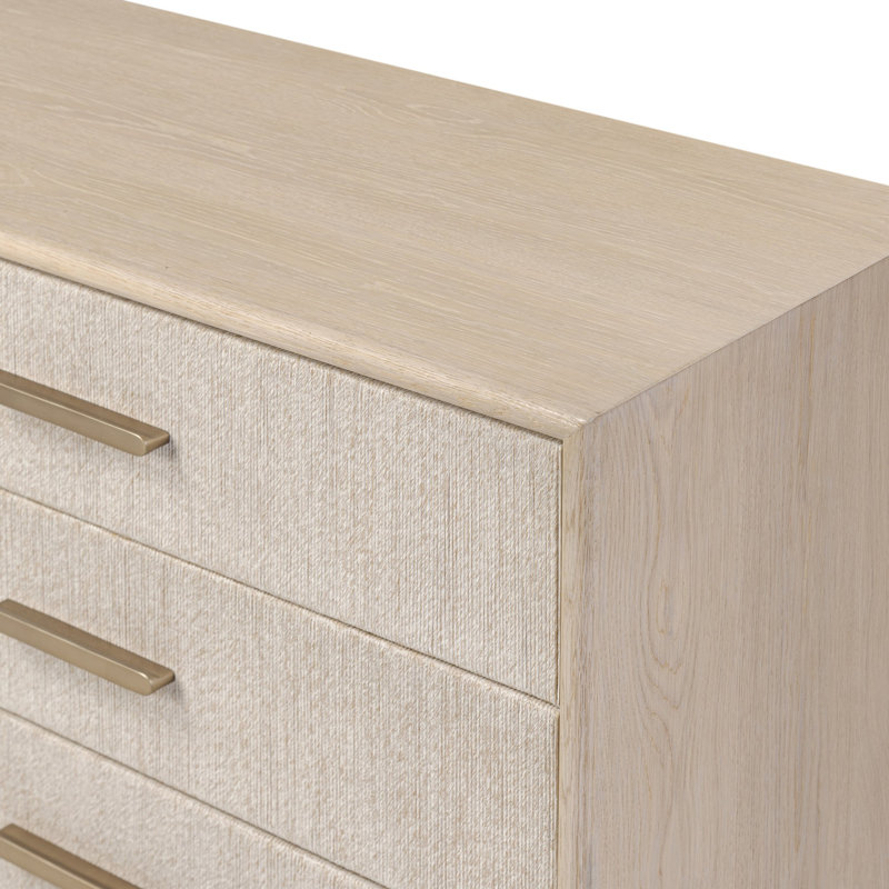 Rosenell 6 Drawer Dresser, Natural Oak Veneer