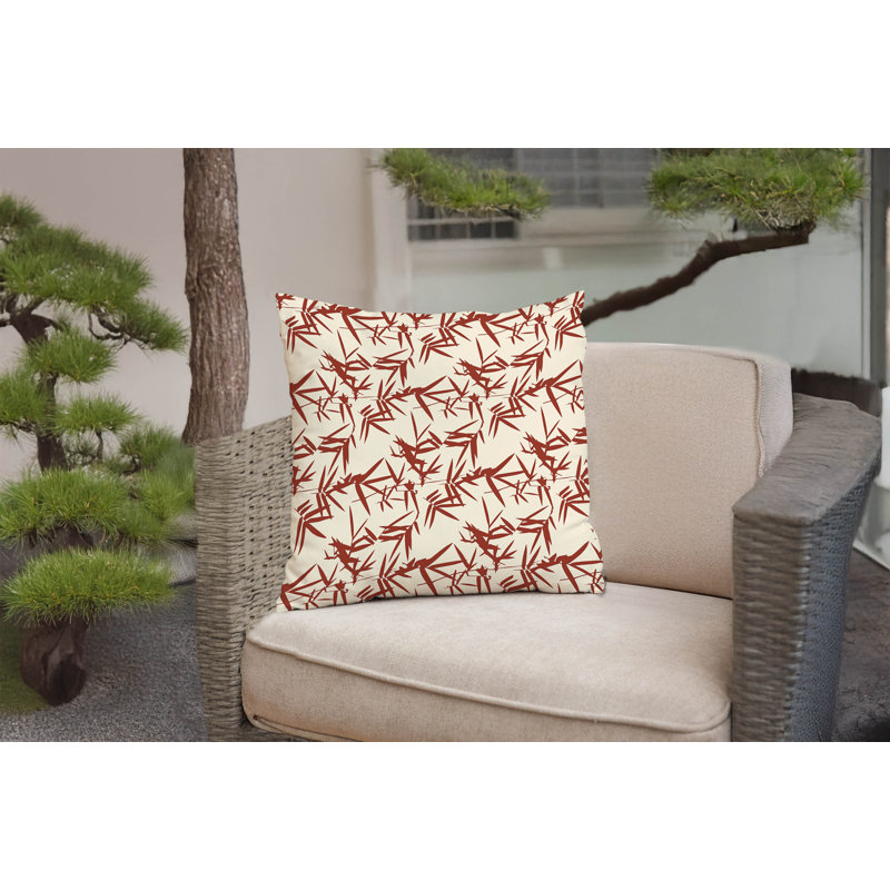 Coussin décoratif en bambou, Brique d'argile, Carré 20 po