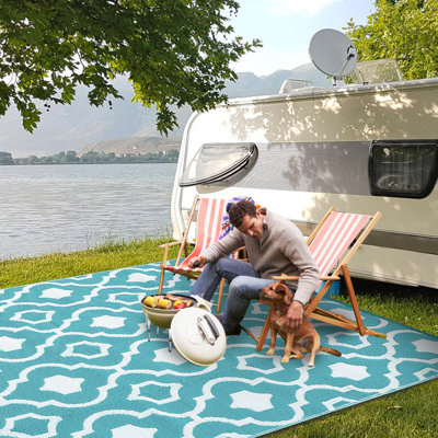 Outdoor Rug 5X8 Ft, Waterproof Reversible Rug For Patio