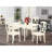 5 Piece Dining Room Furniture Set Includes a Rectangle Kitchen Table with Dropleaf and 4 Dining Chairs, Linen White-288550955-288550996-288550997