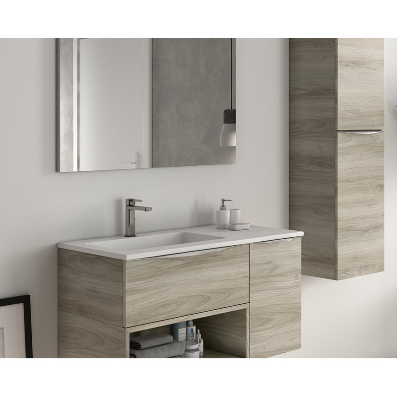 Lavabo de salle de bain rectangulaire encastrable en résine blanc mat 18,1 po DAX Mara