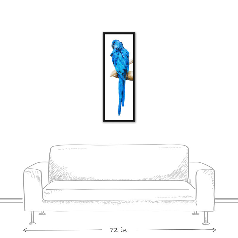 « blue perroquet », reproduction d’impression sur toile encadrée