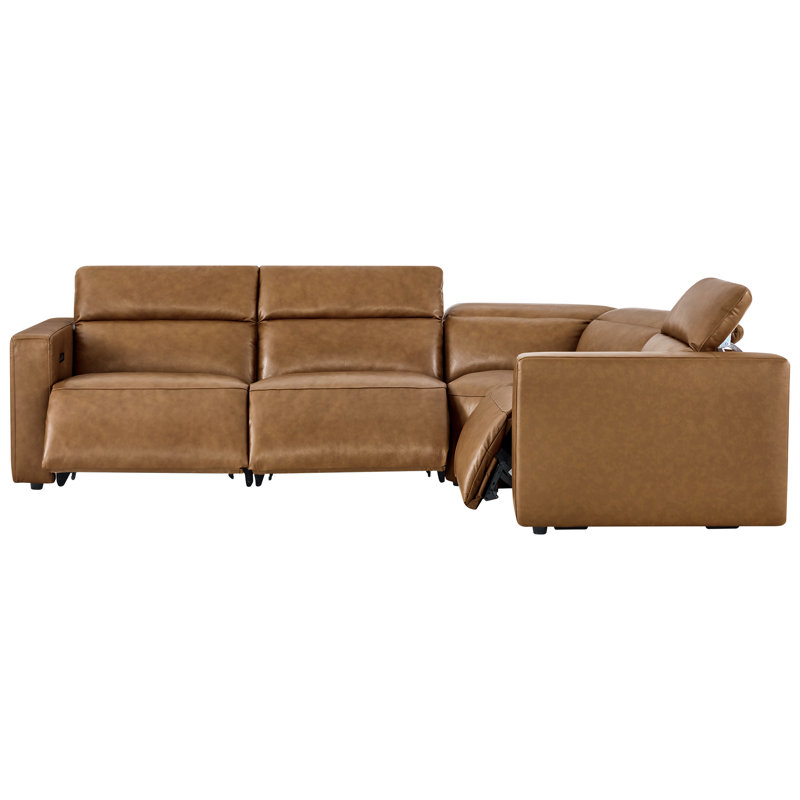 5-Piece Wall-hugger Upholstered Power Reclining Sectionnal, Right Hand Facing, 39.4" H x 125.2" W x 91.7" D