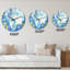 Horloge murale classique bleu classique et or liquide-347458294