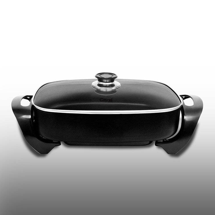 Caynel 12 x 12 Inch Nonstick Ceramic Electric Skillet with Glass Lid