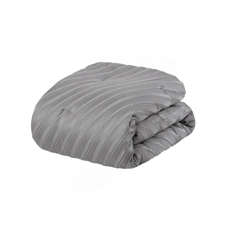 Ensemble d'édredon pour grand lit 7 pièces, Grey Striped