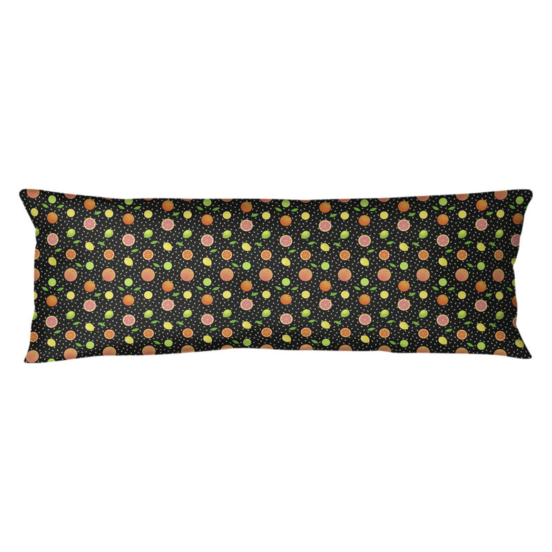 Coussin citron, Bourre en polyester, Noir, noir, noir, noir, Molleton moelleux