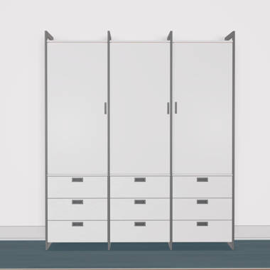 California Closets The Everyday System 72 W 14D Hanging & 3 Drawer Cabinet Closet System Martha Stewart Finish: Perry Street White Woodgrain Graph