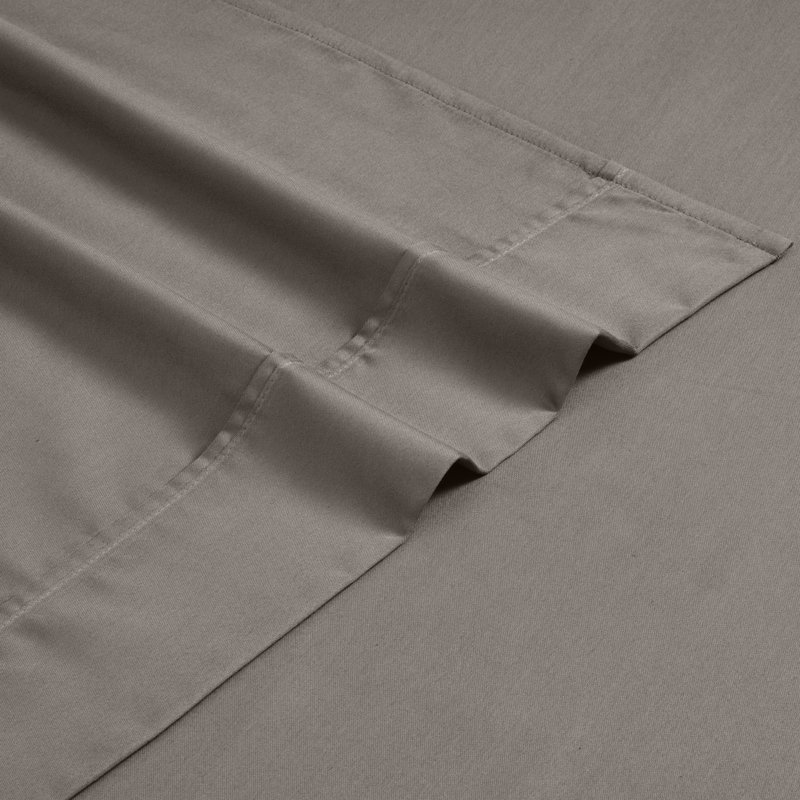 Superior 1200-Thread Count Wrinkle Resistant Cotton Blend Deep Pocket Sheet Set, Gray