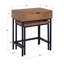 Ensemble de 2 tables gigognes Atelier industriel en bois massif, avec tiroir et plateau.-994016026