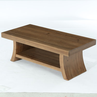47" Solid Wood Coffee Table with Storage Shelf