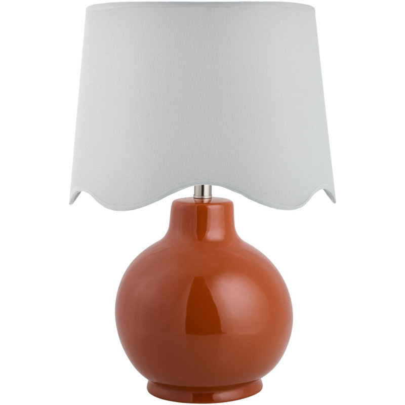 Lampe de table Maura, Blanc, Orange, H 22 po x l 15 po x P 15 po