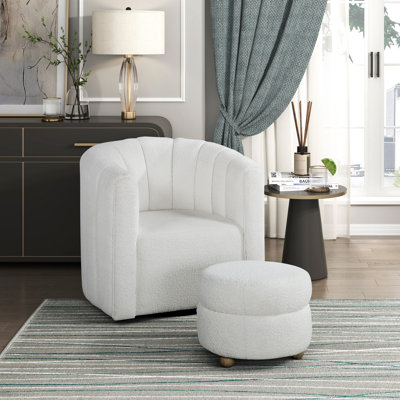 Mobilier de salon moderne et pivotant avec repose-pieds Boucle
