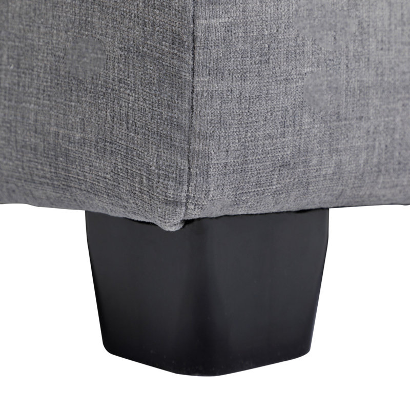 Canapé modulaire rembourré, Chenille blanche, H 33,85 po x l 81 po x P 34,25 po