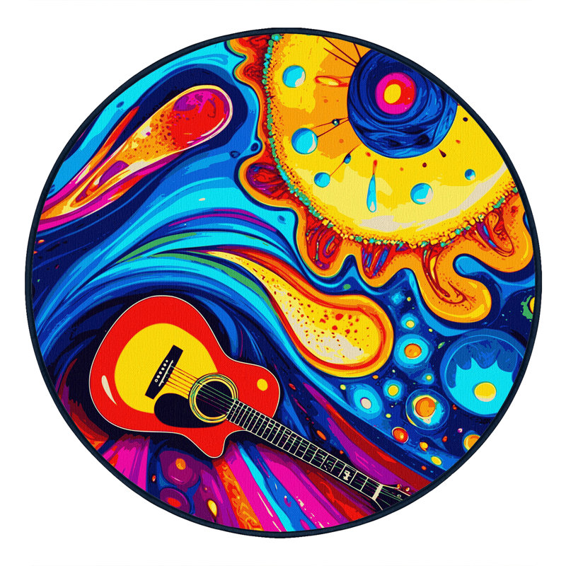 Rainbow Reverberation Rug, Round 6'