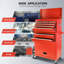 Coffre à outils roulant à 8 tiroirs, armoire de rangement à outils verrouillable et détachable 2 en 1 avec roulettes et tiroirs, organisateur d'outils robuste pour garage et atelier, rouge