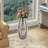 Tall U-shaped Mirror Floor Vase - Crushed Diamond Clear Tempered Glass, Modern Statement Decorative Vase For Living Room, Entryway, Hallway, Hotel