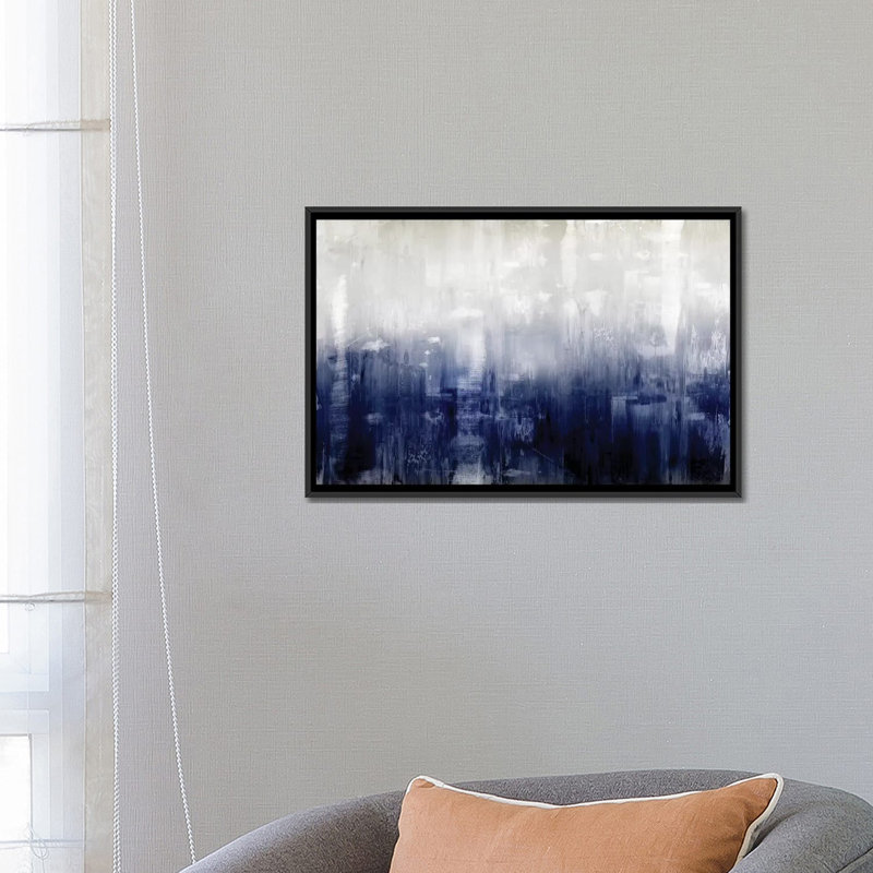 «Textural», impression sur toile, H 18 po x l 26 po x P 1,5 po, Toile avec cadre noir, Pas de tapis