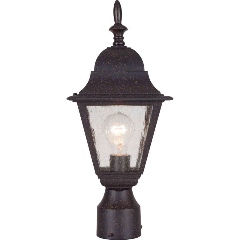 Tête de lanterne en aluminium coulé à 1 lumière avec verre granuleux transparent Lannah