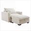 Canapés-lits | Canapé moderne à assise profonde avec repose-pieds avec rangement, pour salon et bureau | Beige | Velours côtelé-1972461443