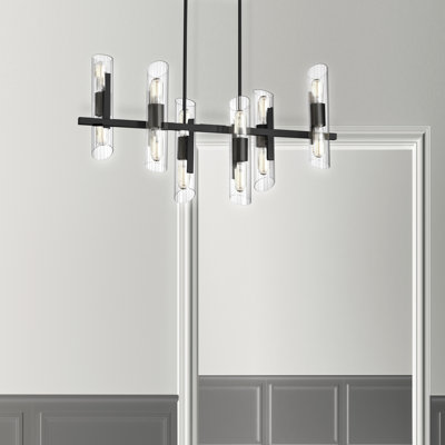 Samantha 12 Light Kitchen Island Rectangle Chandelier