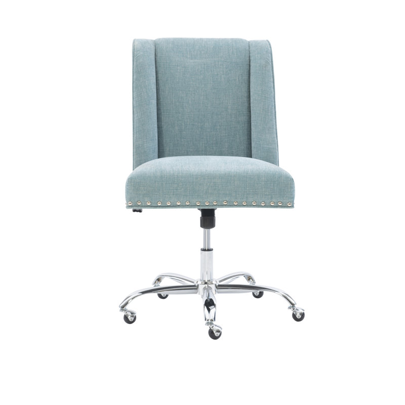 Chaise de travail pivotante et inclinable Dayton, Aigue-marine, Polyester