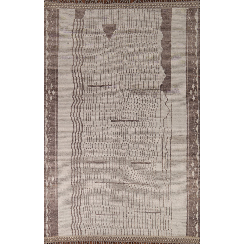 Tapis marocain en laine terre moderne 9 x 12