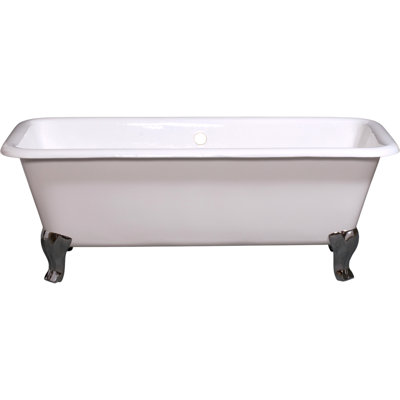 The Lewis 5.5 ft. Cast Iron Rectangular Double Ended Leg Tub and Non-Slip Adhesive Strips by Strom Living