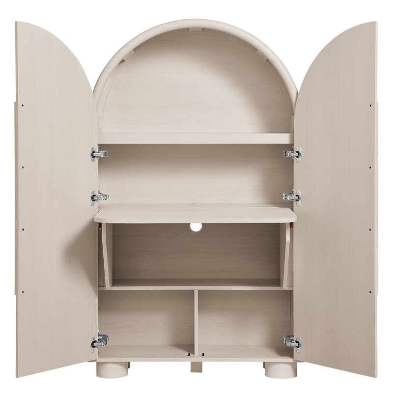 Armoire de bureau pliante en noyer Bellamy, Cendré