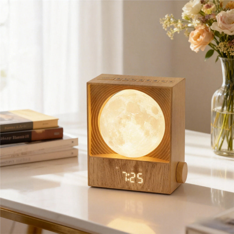 Rotating Moon Night Light With Alarm Clock & Sleep Aid