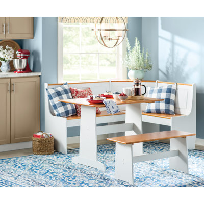 Chen 5 – Person Corner Pine Breakfast Nook with Hidden Storage